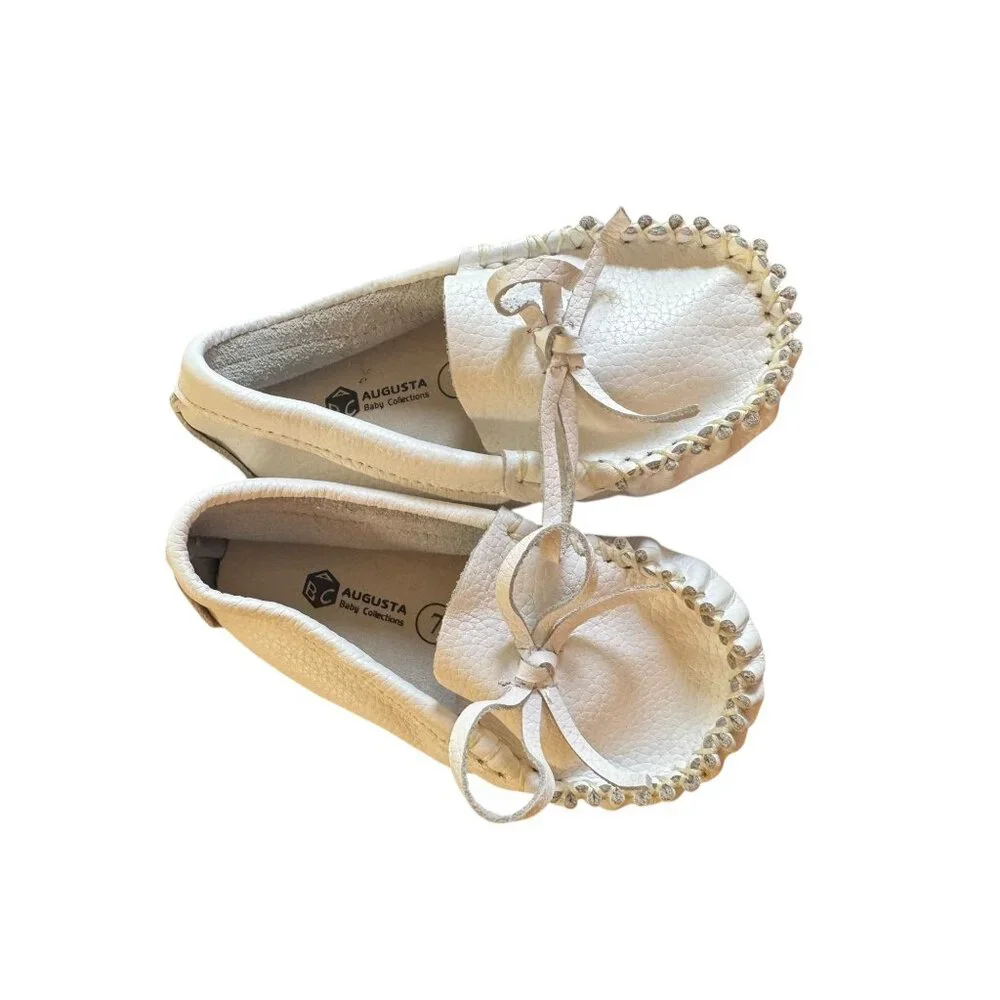 Augusta Baby‎ Collections White Leather Moccasins Soft Sole Size 7
